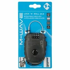 Antivol Câble Rétractable 90 Cm Lock 'N' Roll M-Wave 5 Antivol Câble Rétractable 90 Cm Lock 'N' Roll M-Wave -Promos Sacoches Vélo Magasin antivol cable retractable m wave emballage