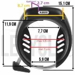 Antivol De Cadre à Clés Tectic 496 De Vélo ABUS -Promos Sacoches Vélo Magasin antivol de cadre a cles tectic 496 de velo abus full 5