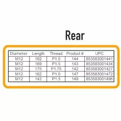 Antivol Pour Roues Avant Et Arrière à Axe Traversant M12 Pinhead -Promos Sacoches Vélo Magasin axe antivol traversant roue arriere m12x175xp175