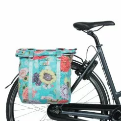 Double Sacoche Vélo Porte-bagage Arrière Bleue Bloom Field Basil -Promos Sacoches Vélo Magasin double sacoche velo porte bagage arriere bleue bloom field basil full 5
