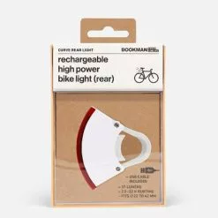 Eclairage Vélo Led Rechargeable Arrière 37 Lumens Curve Bookman -Promos Sacoches Vélo Magasin eclairage velo led rechargeable arriere curve bookman blanc full