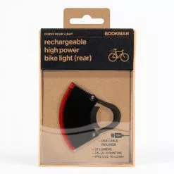 Eclairage Vélo Led Rechargeable Arrière 37 Lumens Curve Bookman -Promos Sacoches Vélo Magasin eclairage velo led rechargeable arriere curve bookman noir full