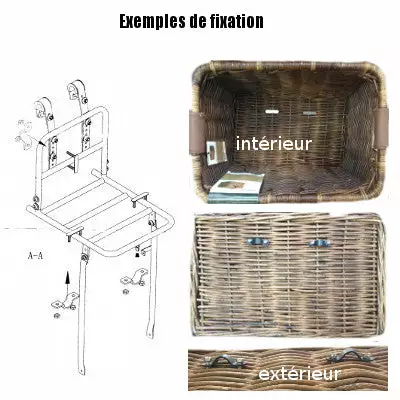 Fixations Pour Caisse Et Panier De Vélo En Osier Rotin - Basil 6 Fixations Pour Caisse Et Panier De Vélo En Osier Rotin - Basil - Image 6
