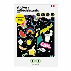 Planche De Stickers Réfléchissants Grand Format Rainette -Promos Sacoches Vélo Magasin planche de stickers reflechissants grand format rainette peps full