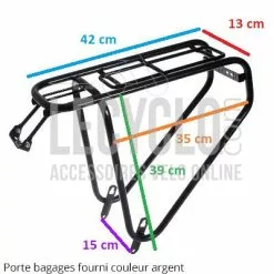 Porte Bagages Vélo Argent Charges Lourdes 35 Kilos Steco -Promos Sacoches Vélo Magasin porte bagages velo argent charges lourdes 35 kilos steco full 3