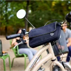 Sacoche De Guidon Convertible Sac Bandoulière Lulu Badawin -Promos Sacoches Vélo Magasin sac de guidon velo lulu badawin noir 2