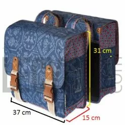 Sacoche Vélo Double Bleue 35L Boheme Basil -Promos Sacoches Vélo Magasin sacoche velo double bleue 35l boheme basil full 5