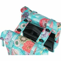 Sacoche Vélo Double Porte-bagage Amovible MIK Bleu Bloom Basil -Promos Sacoches Vélo Magasin sacoche velo double porte bagage amovible mik bleu bloom basil full 3