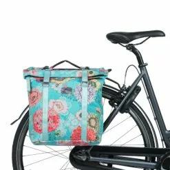 Sacoche Vélo Double Porte-bagage Amovible MIK Bleu Bloom Basil -Promos Sacoches Vélo Magasin sacoche velo double porte bagage amovible mik bleu bloom basil full 5
