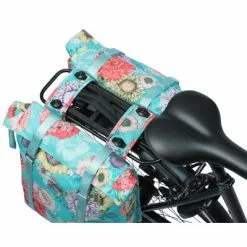 Sacoche Vélo Double Porte-bagage Amovible MIK Bleu Bloom Basil -Promos Sacoches Vélo Magasin sacoche velo double porte bagage amovible mik bleu bloom basil full 6