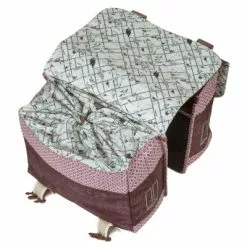 Sacoche Vélo Double Rouge Vintage 35L Boheme Basil -Promos Sacoches Vélo Magasin sacoche velo double rouge vintage 35l boheme basil full 3